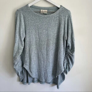 Anthropologie Saturday Sunday Henley Ruched Top size XS